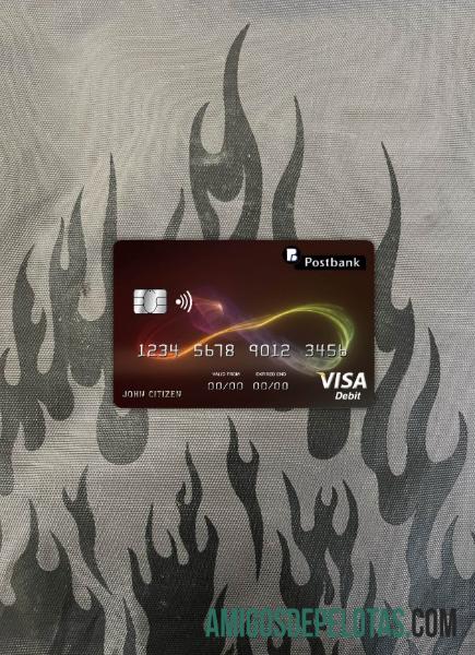 Cartão Visa do Banco Postal da Bulgária Photolook Front exemplo real